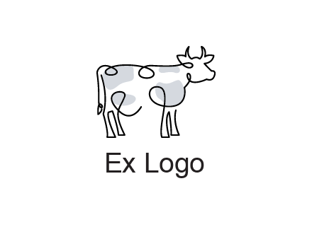 pen drawn cow icon