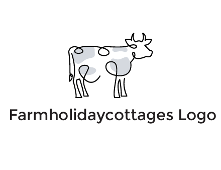 pen drawn cow icon