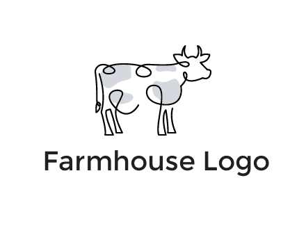 pen drawn cow icon