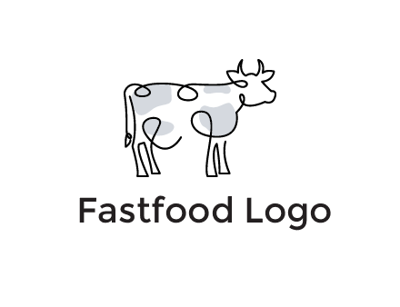 pen drawn cow icon