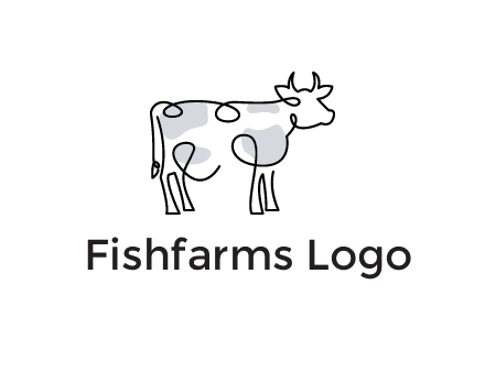 pen drawn cow icon