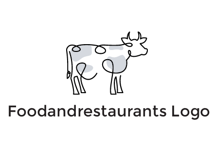 pen drawn cow icon