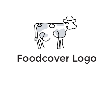 pen drawn cow icon