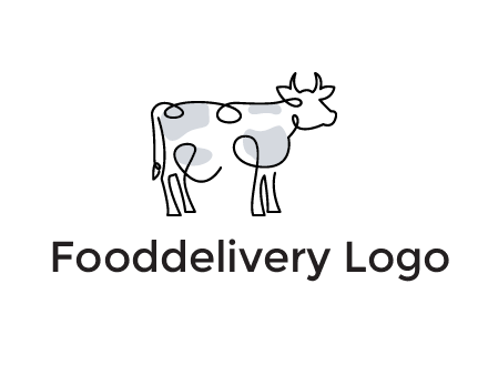 pen drawn cow icon