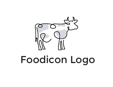 pen drawn cow icon