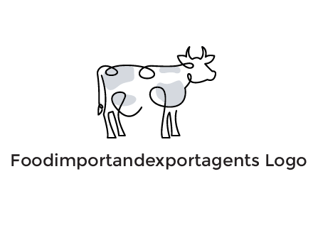 pen drawn cow icon