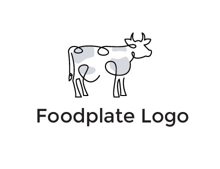 pen drawn cow icon