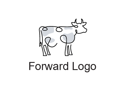 pen drawn cow icon