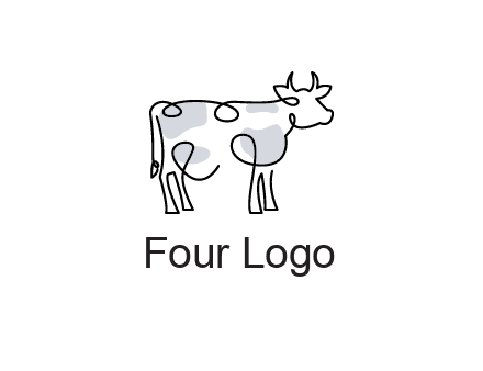 pen drawn cow icon