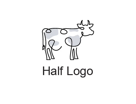 pen drawn cow icon