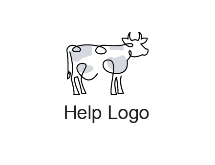 pen drawn cow icon