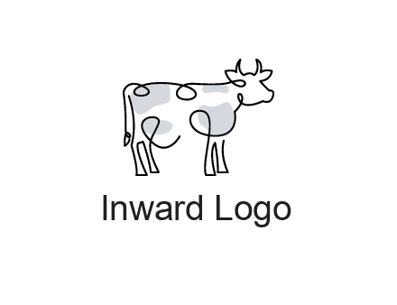 pen drawn cow icon