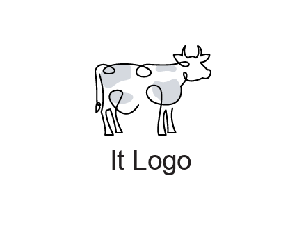 pen drawn cow icon
