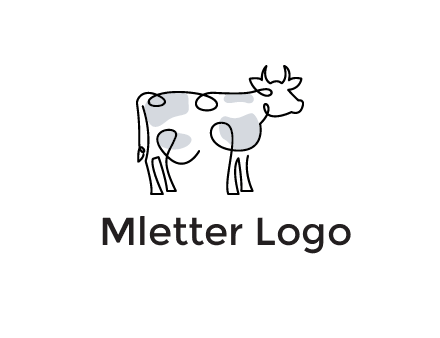 pen drawn cow icon