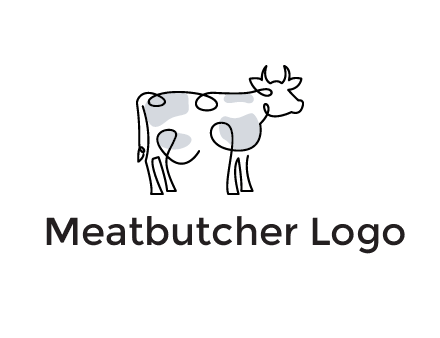 pen drawn cow icon