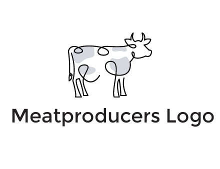 pen drawn cow icon
