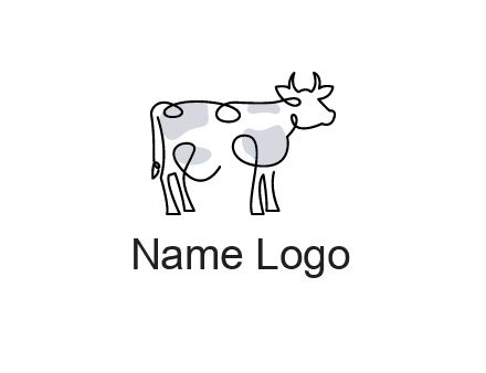 pen drawn cow icon