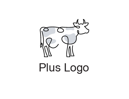 pen drawn cow icon