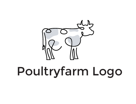 pen drawn cow icon