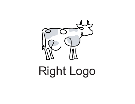 pen drawn cow icon