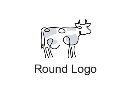 pen drawn cow icon
