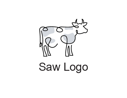 pen drawn cow icon