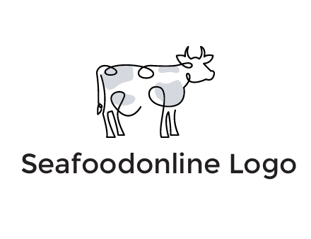 pen drawn cow icon
