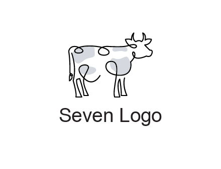 pen drawn cow icon