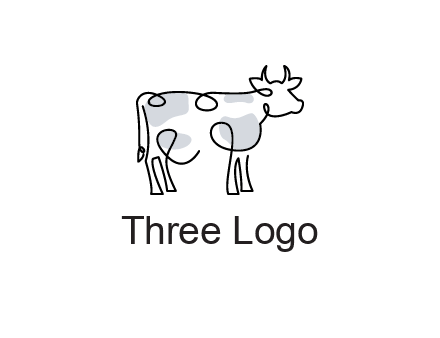 pen drawn cow icon