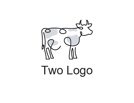 pen drawn cow icon
