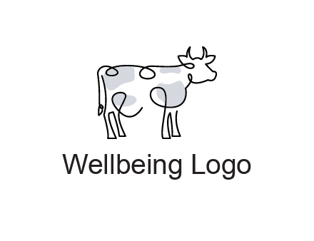 pen drawn cow icon