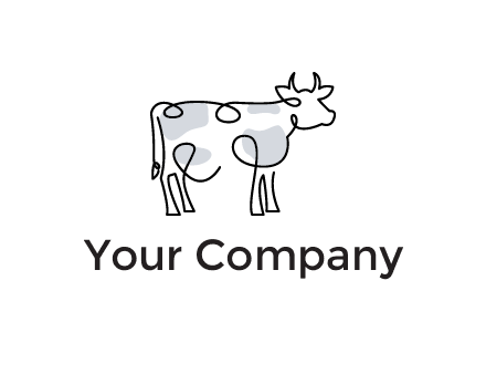 pen drawn cow icon