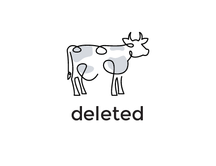 pen drawn cow icon
