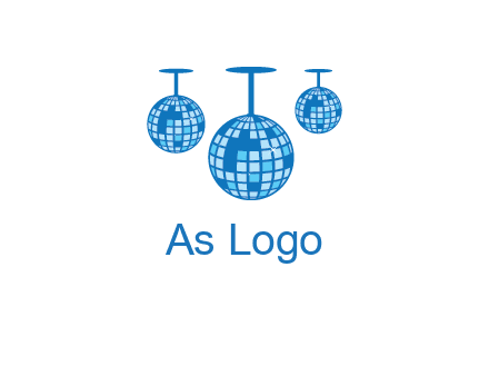 three disco balls logo