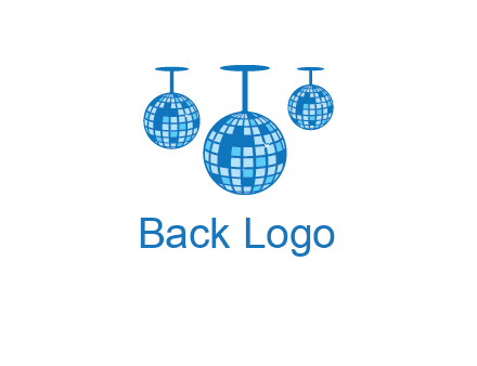 three disco balls logo