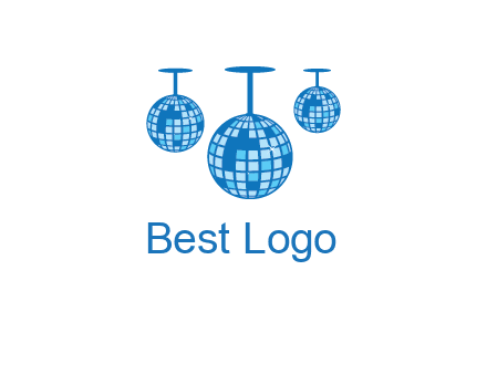 three disco balls logo