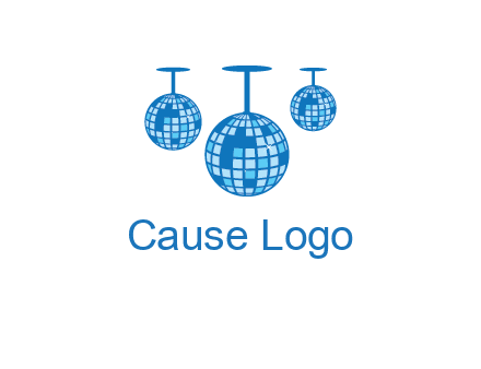three disco balls logo