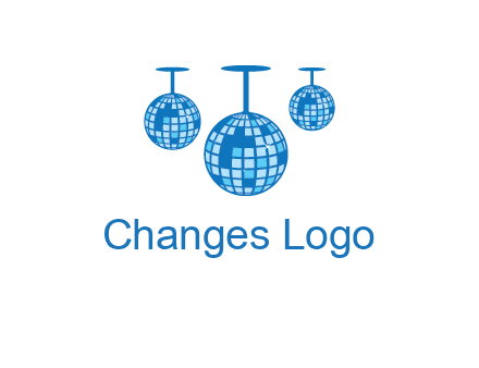 three disco balls logo