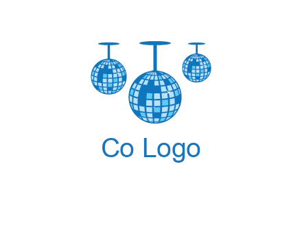 three disco balls logo