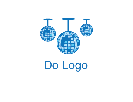 three disco balls logo