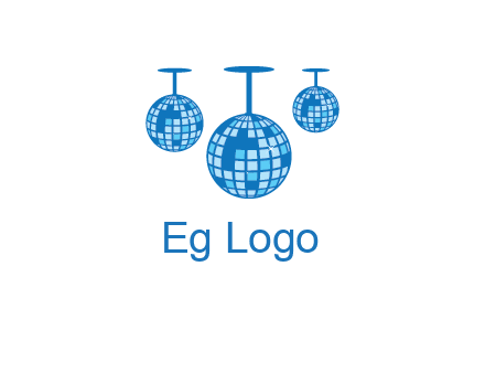 three disco balls logo