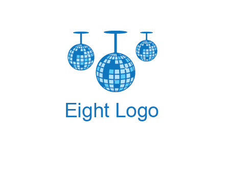 three disco balls logo