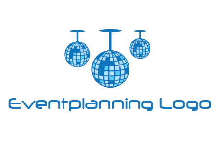 three disco balls logo