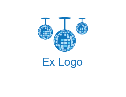 three disco balls logo