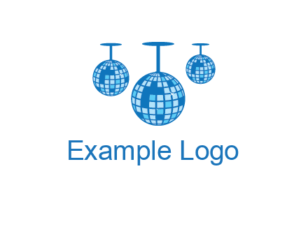 three disco balls logo