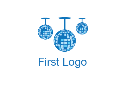 three disco balls logo