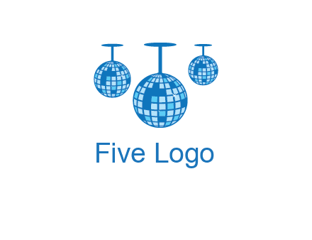 three disco balls logo
