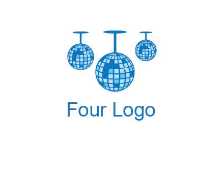 three disco balls logo