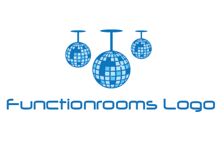 three disco balls logo