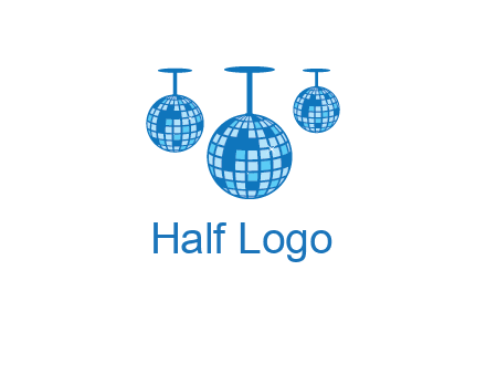 three disco balls logo